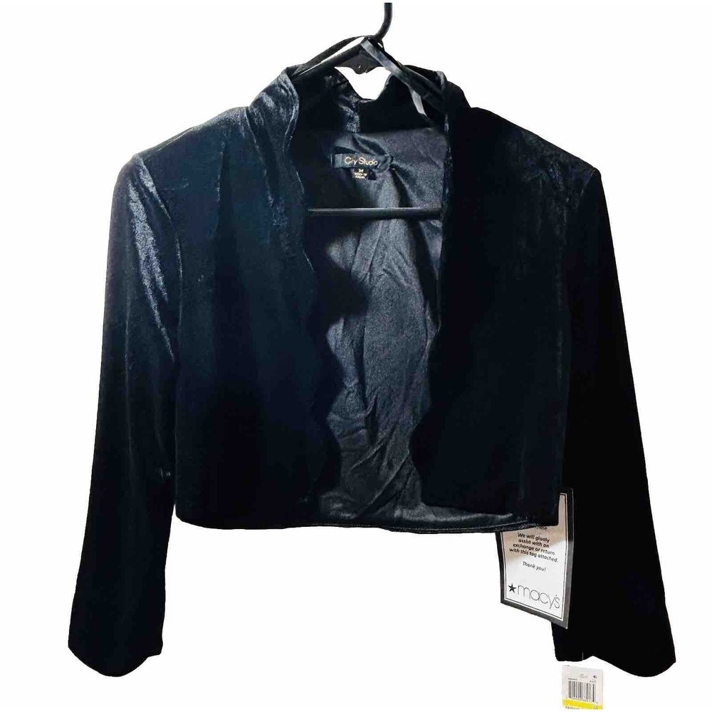 City Studio-Gorgeous Black Velour-Open Shrug-Woman’s Size Medium-China-NWT.